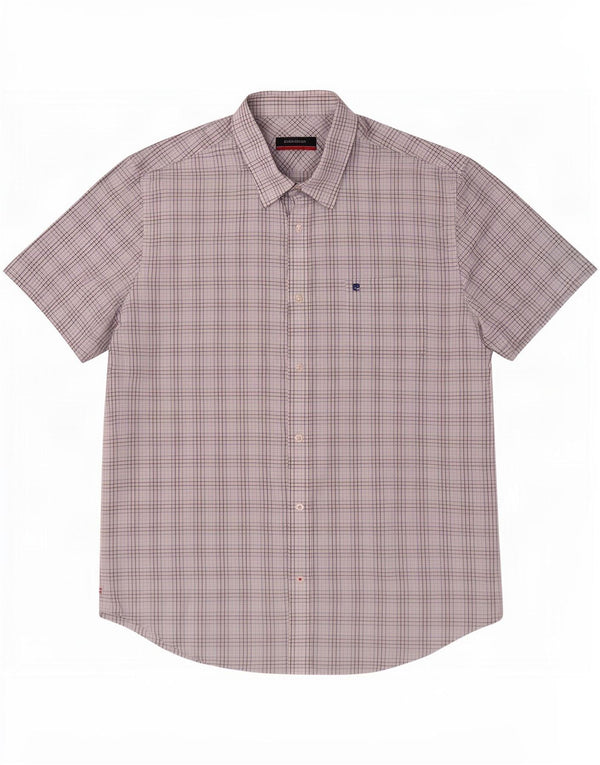 Pierre Cardin Chemise à manches courtes pour homme Grand carreaux bleus