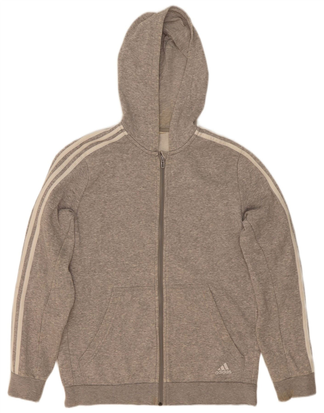 Adidas Pull à capuche zippé pour homme Gris moyen moucheté