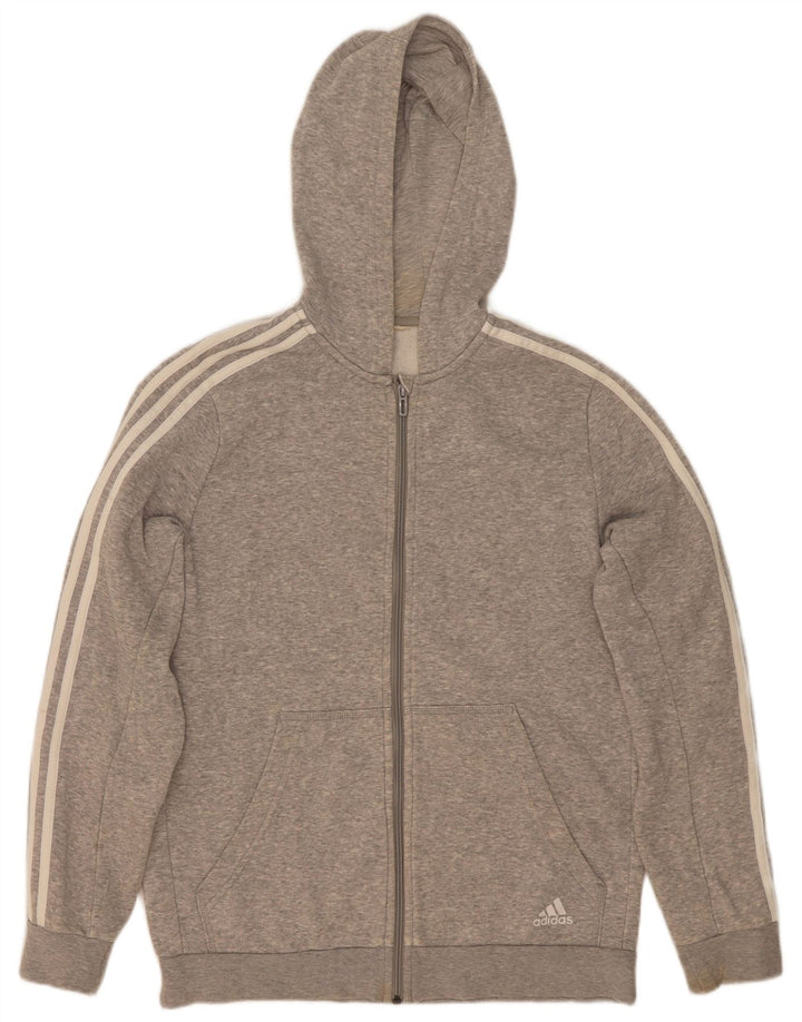 Adidas Pull à capuche zippé pour homme Gris moyen moucheté