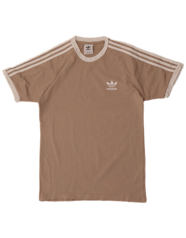 Adidas T-Shirt Homme Haut Petit Marron Coton Rétro