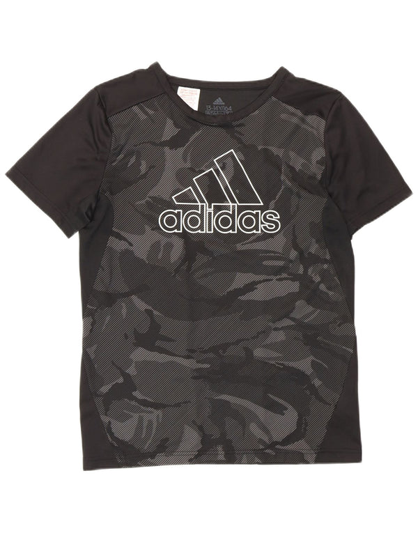 Adidas T-Shirt Graphique Garçon 13-14 Ans Noir Géométrique Sports