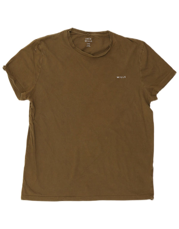 Jack Wills T-Shirt Homme Haut Large Kaki Coton