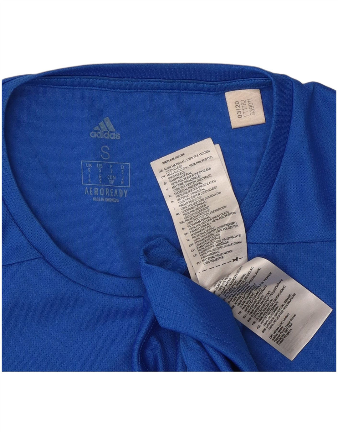 ADIDAS Hommes Aeroready T-Shirt Haut Petit Bleu Polyester