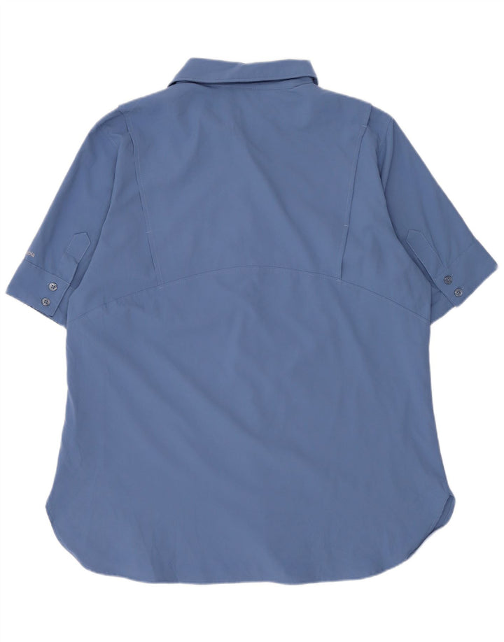 Columbia Chemise à Manches Courtes Femme UK 14 Bleu Moyen Polyester