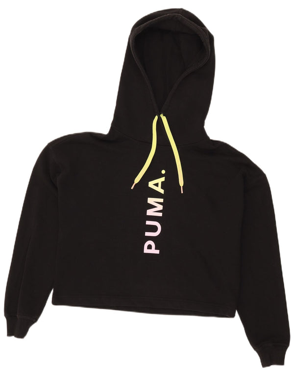 Puma Pull à capuche surdimensionné pour femme UK 6 XS Noir Coton