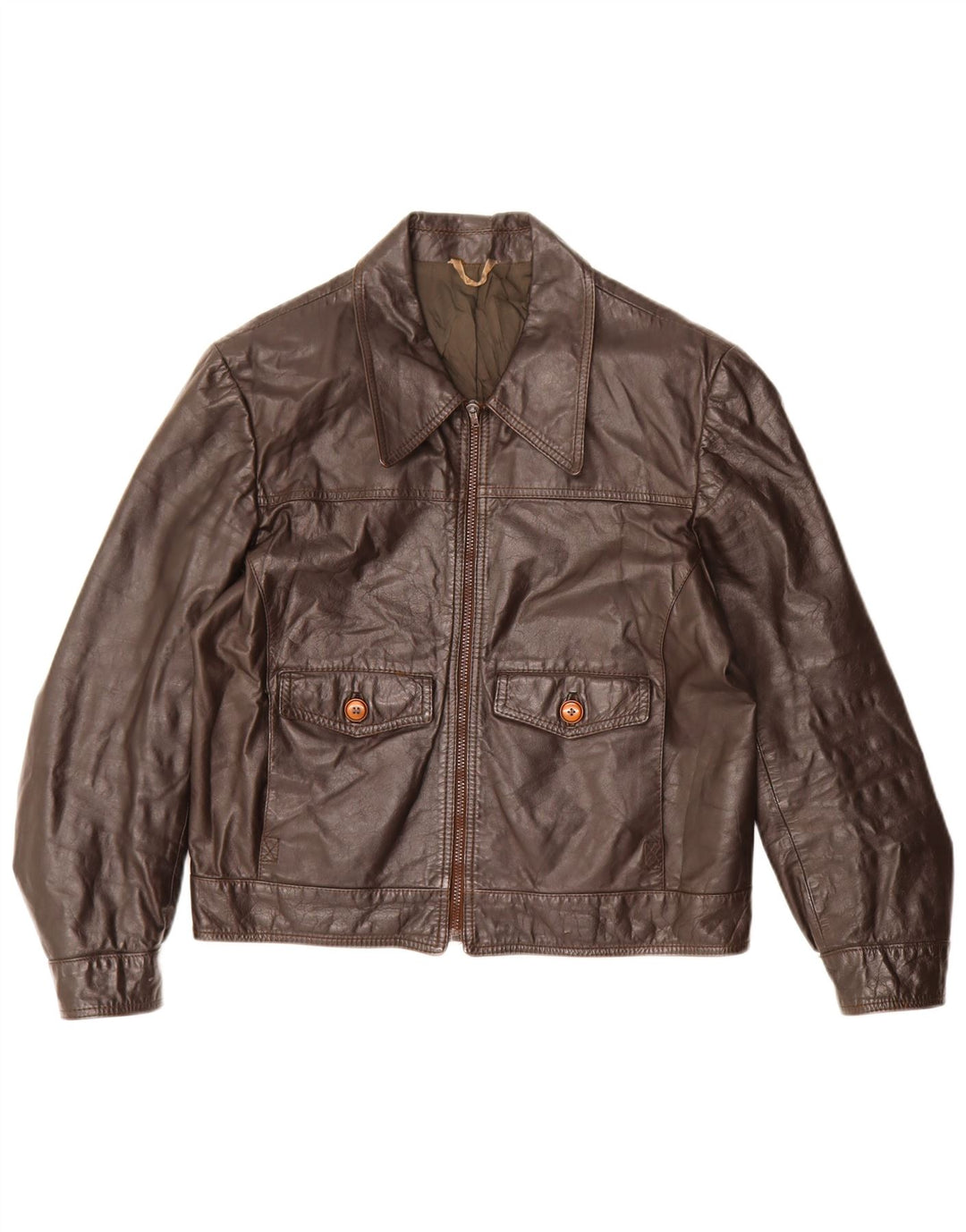 Eton Veste en cuir pour femme UK 12 Cuir marron moyen