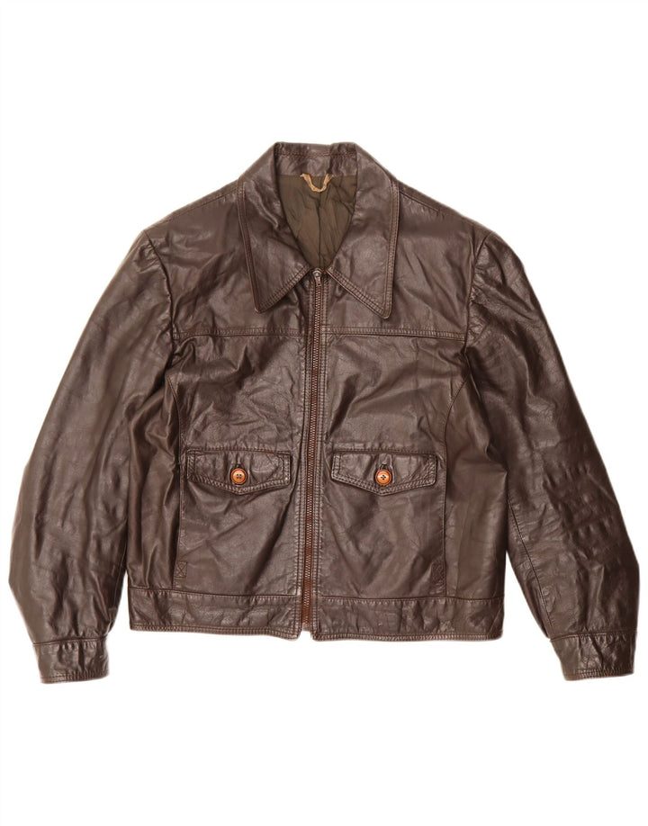 Eton Veste en cuir pour femme UK 12 Cuir marron moyen
