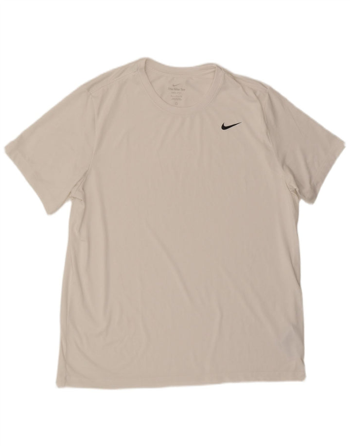 NIKE Hommes Dri Fit T-Shirt Haut XL Blanc Polyester