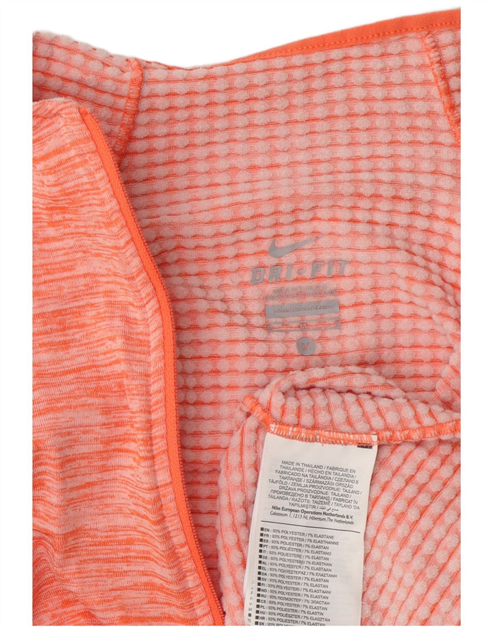 Nike Haut de survêtement Dri Fit pour femme UK 14 Orange moyen moucheté