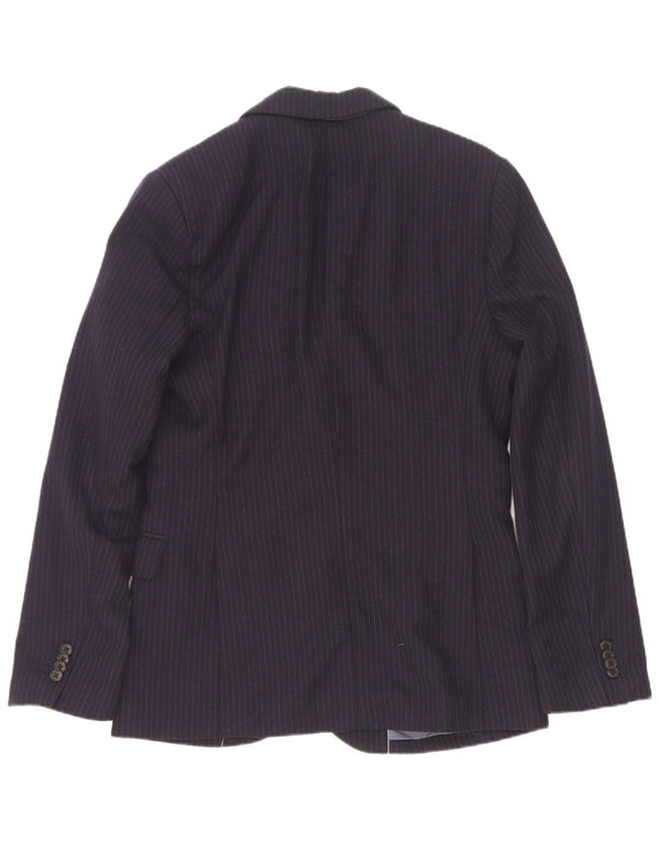 Gap Veste Blazer 2 Boutons Homme UK 36 Petite Laine Rayée Bleu Marine