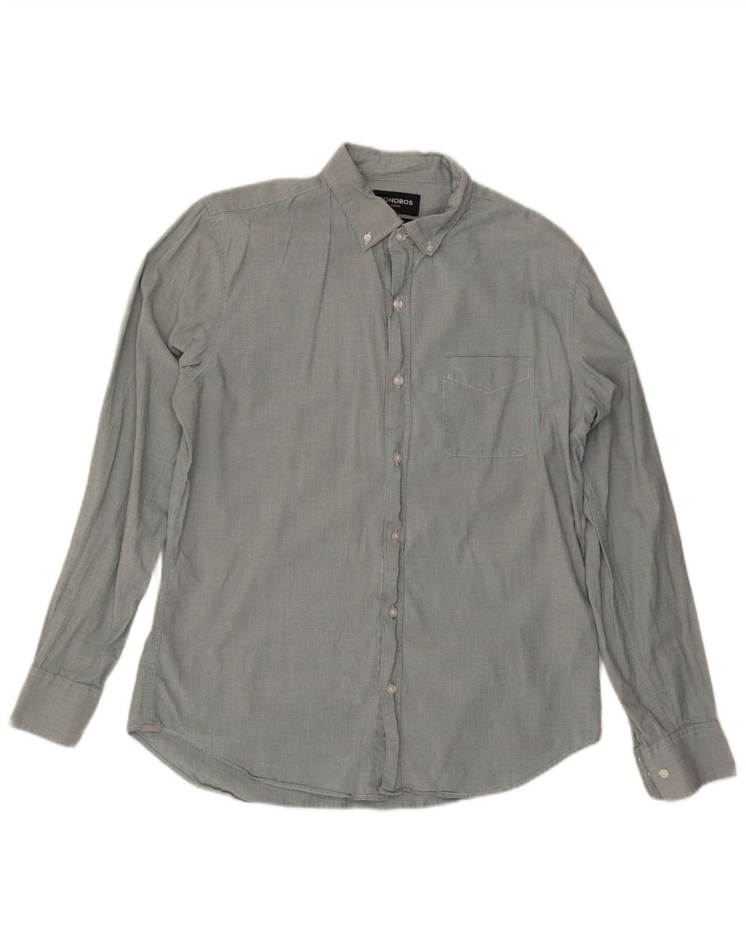 BONOBOS Chemise Ajustée Homme Large Gris Coton