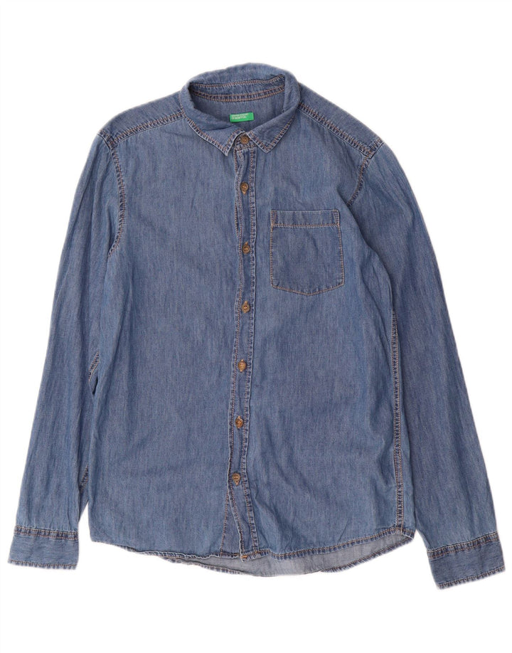 BENETTON Chemise en jean garçon 14-15 ans Bleu