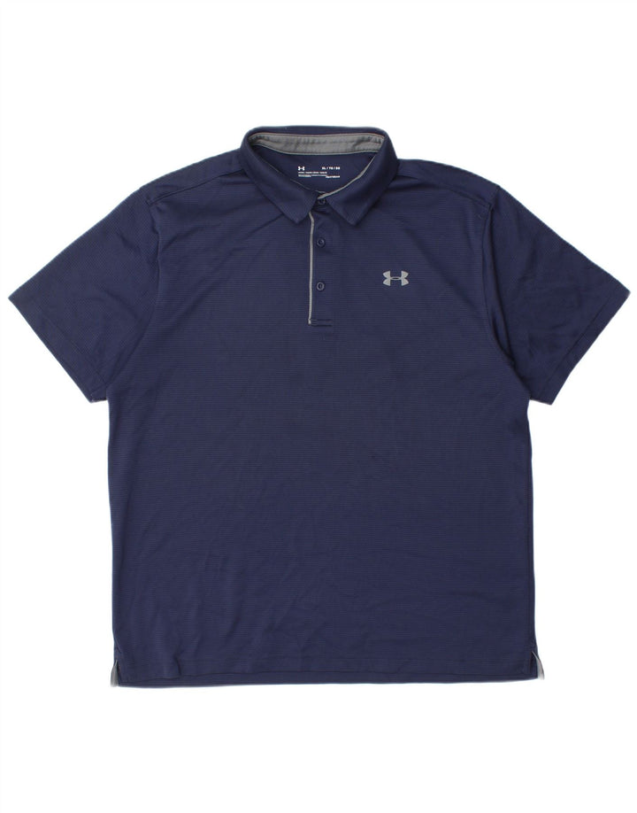 UNDER ARMOUR Polo Heat Gear Homme XL Bleu Marine Polyester