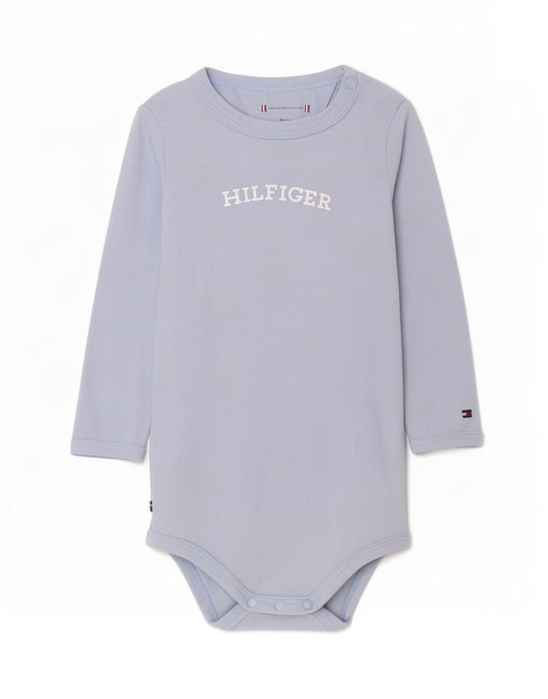 Tommy Hilfiger Body graphique à manches longues pour bébé fille 3-6 mois Bleu