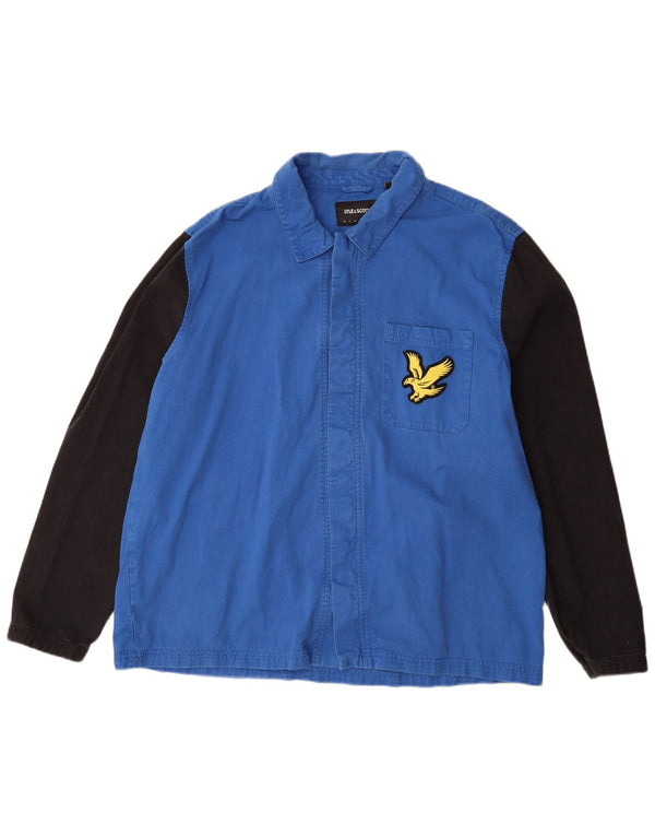 Lyle & Scott Veste Bomber Homme UK 44 2XL Bleu Colorblock Coton