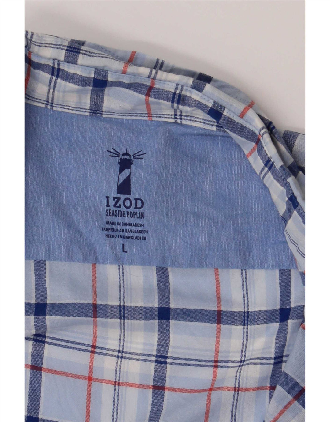 Izod Chemise à manches courtes pour hommes, grands carreaux bleus