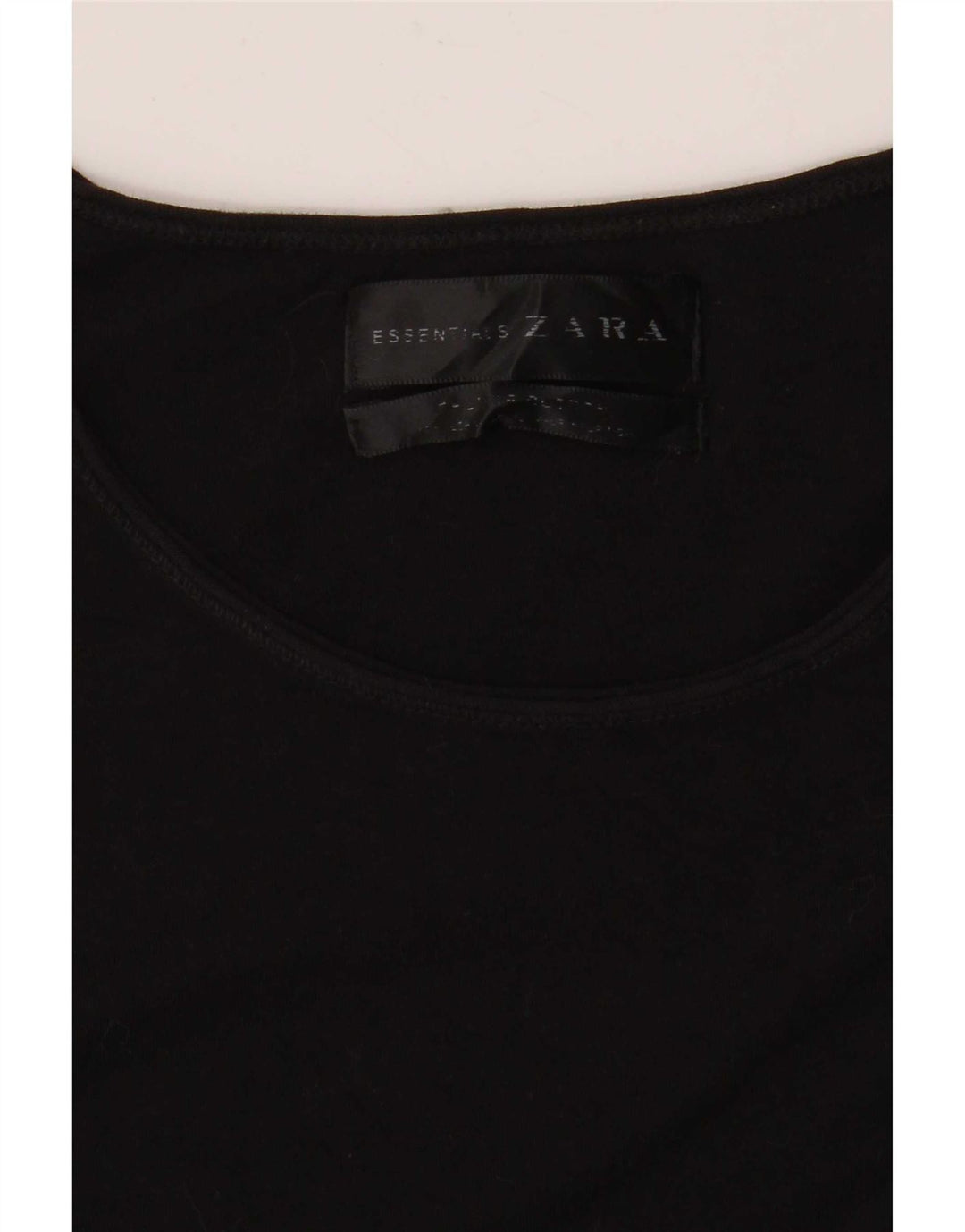 Zara Femme T-Shirt Top UK 14 Moyen Noir