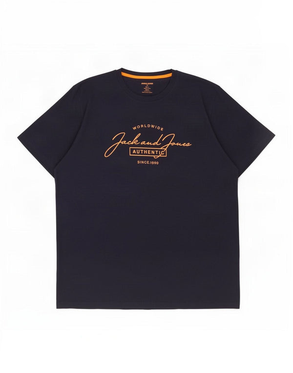 Jack & Jones T-Shirt Graphique Homme Top 2XL Bleu Marine Coton