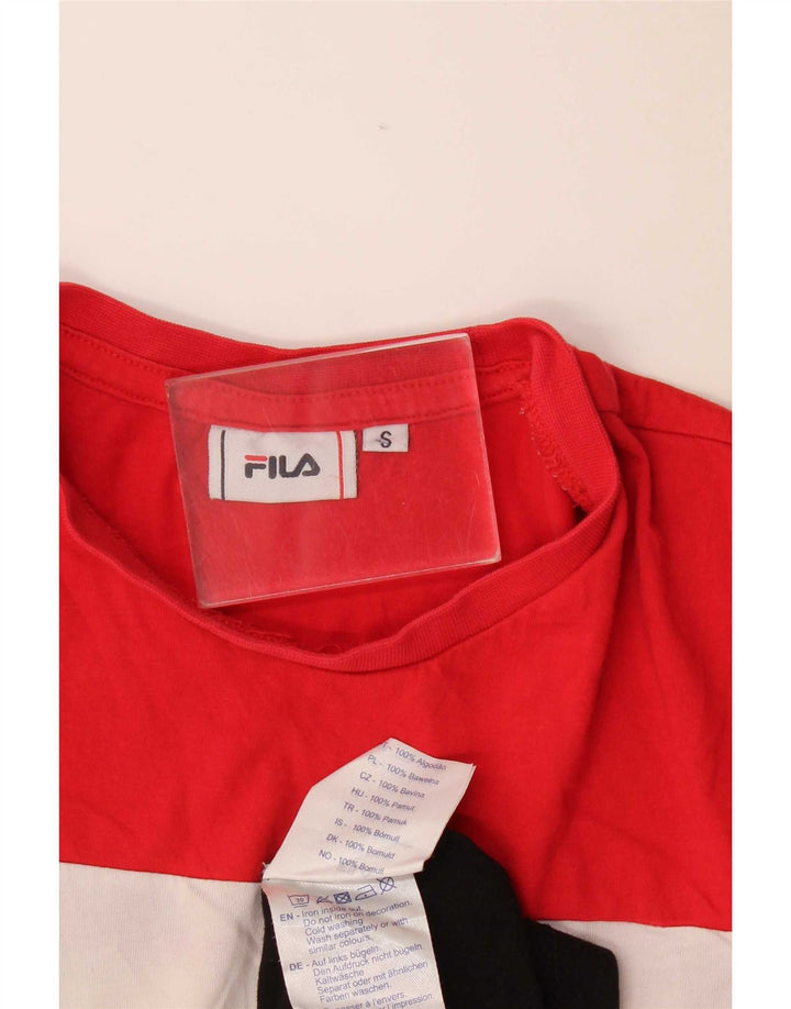Fila Homme Graphic T-Shirt Top Small Multicolore Colourblock Coton