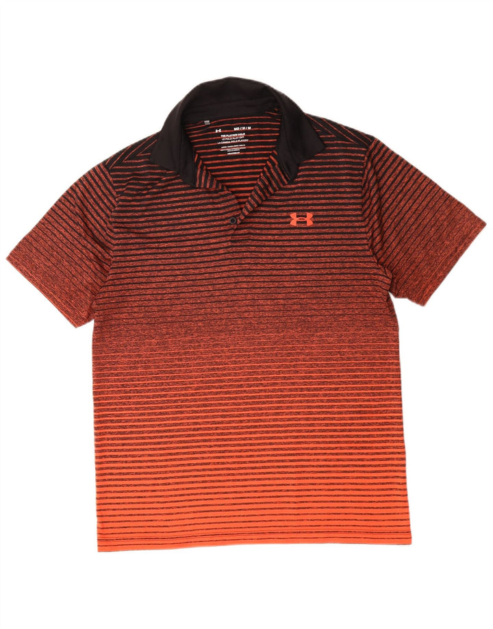 Under Armour Polo Heat Gear Homme Orange Rayé Polyester