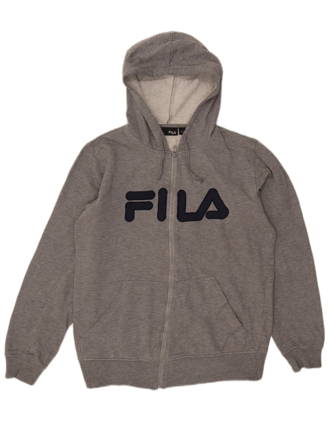 Fila Pull à capuche zippé graphique homme petit polyester moucheté gris