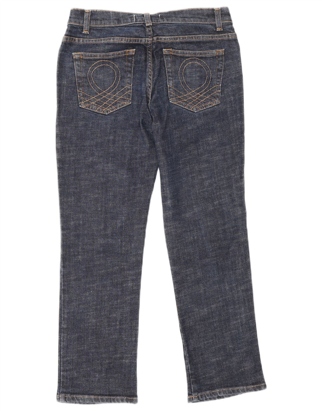 Benetton Jean Court Femme IT 40 Small W26 L25 Bleu Marine