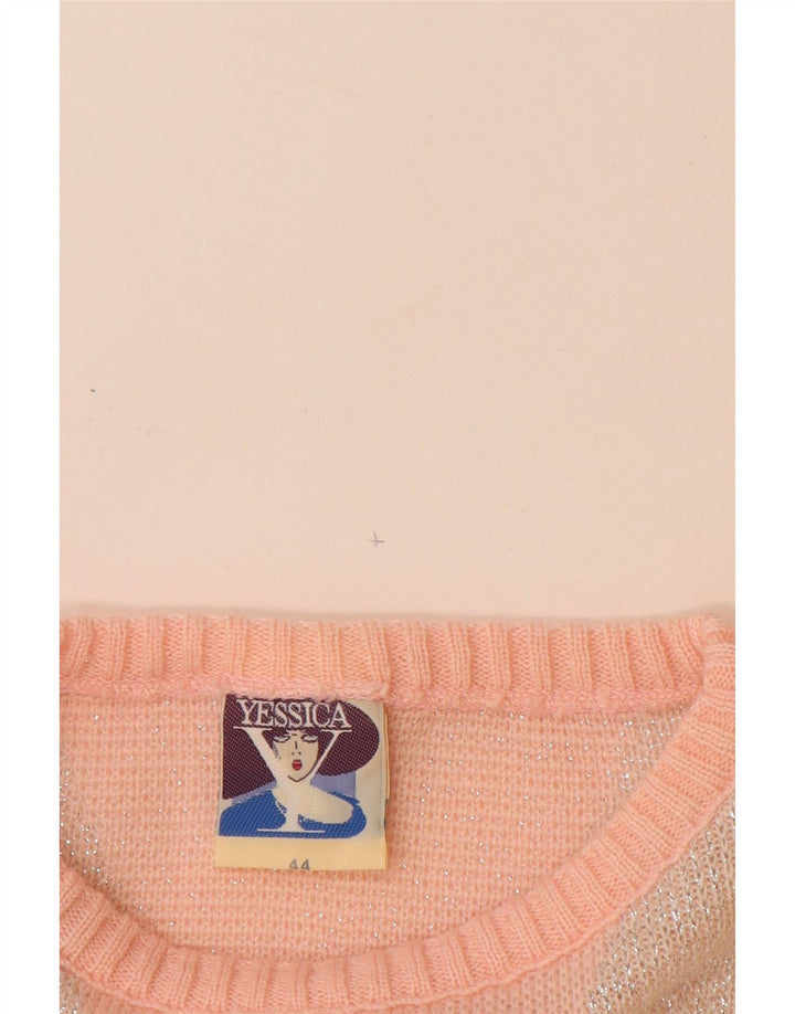 YESSICA Pull col bateau pour femme EU 44 XL Rose Chevron Acrylique