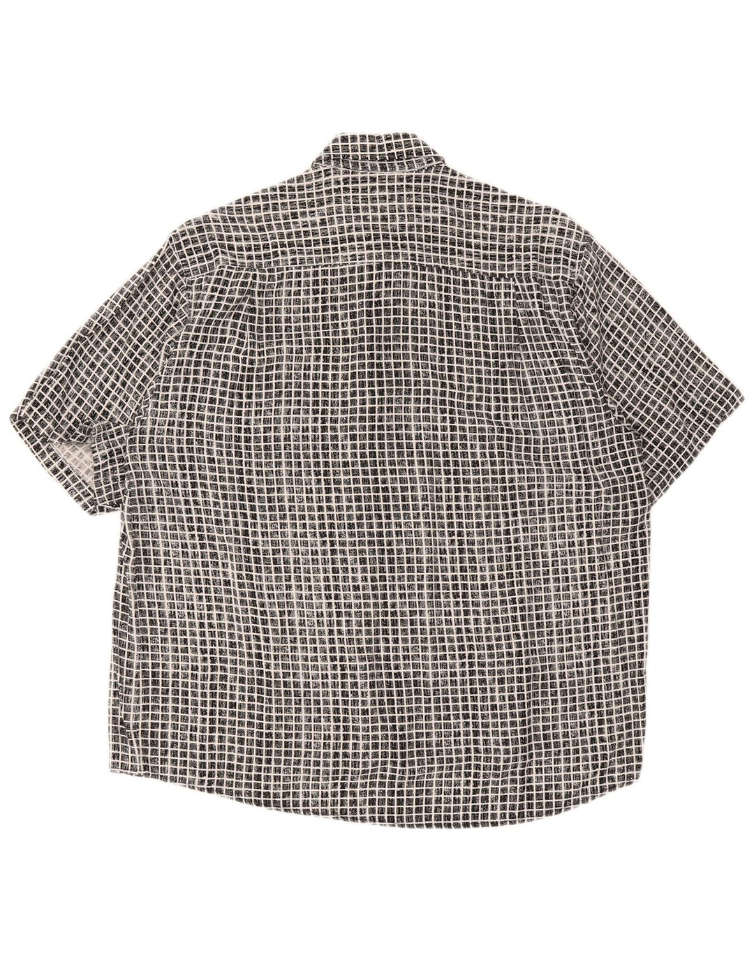 Cotton Club Chemise à manches courtes pour homme Grand vichy noir