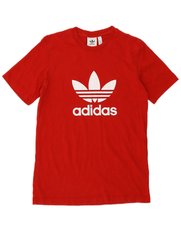 Adidas Mens Graphic T-Shirt Top XS Rouge Coton