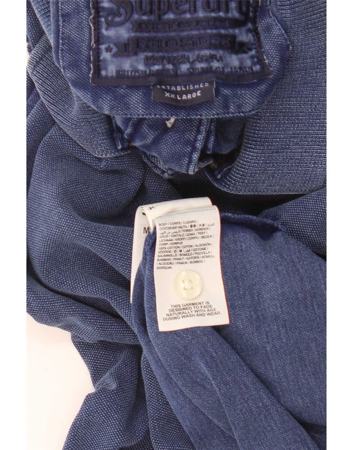 Superdry Polo Homme 2XL Bleu Coton