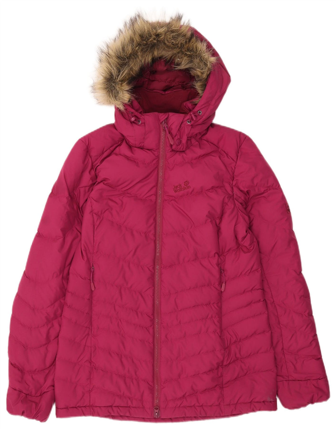 Jack Wolfskin Veste matelassée à capuche pour femme UK 8/10 Small Rose Polyester