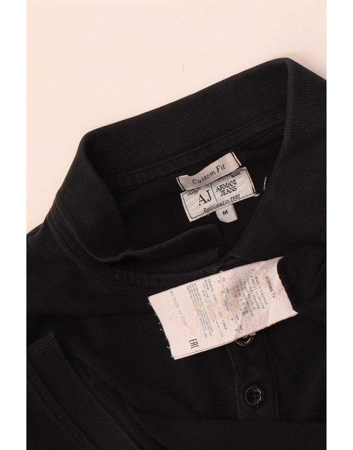 Armani Jeans Polo Custom Fit Homme Coton Noir Moyen