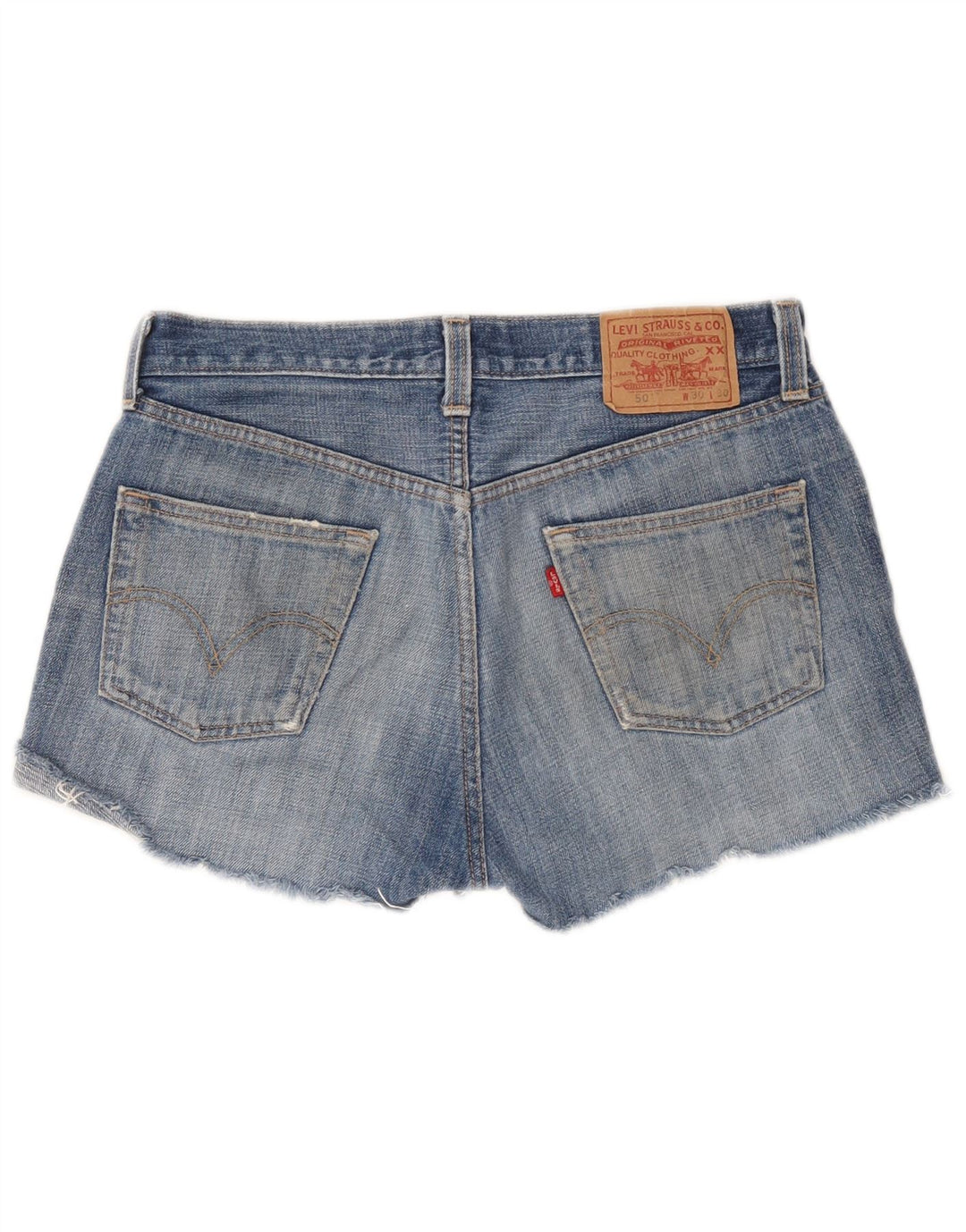 Levi's Short 501 Distressed Denim W30 Femme Bleu Moyen Coton