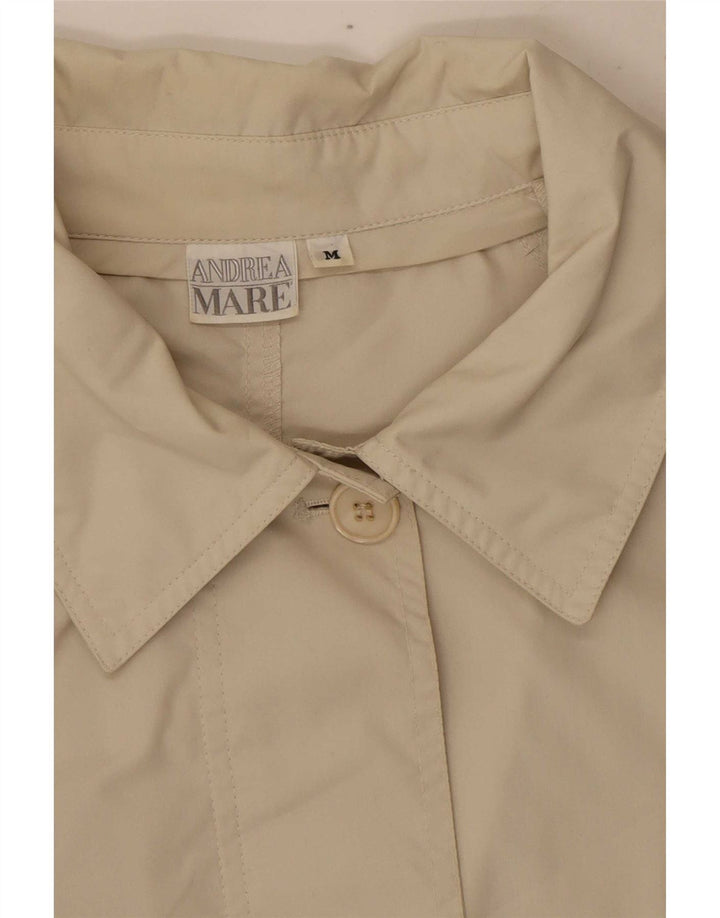 Andrea Mare Trench-Coat Coupe Ample pour Femme UK 14 Polyester Beige Moyen