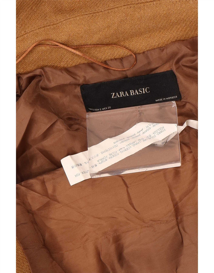 Zara Veste bomber à capuche pour femme UK 10 Petit Marron Polyester