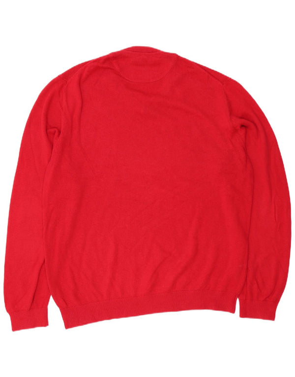 Crew Clothing Pull col V Homme XL Rouge Coton