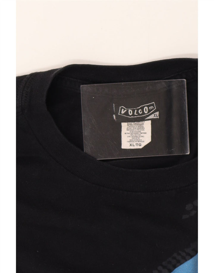 VOLCOM T-Shirt Graphique Homme Top XL Noir Coton