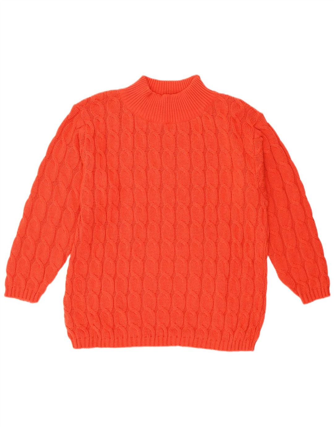 VINTAGE Femme Turtle Neck Jumper Pull UK 14 Laine Rouge Moyenne