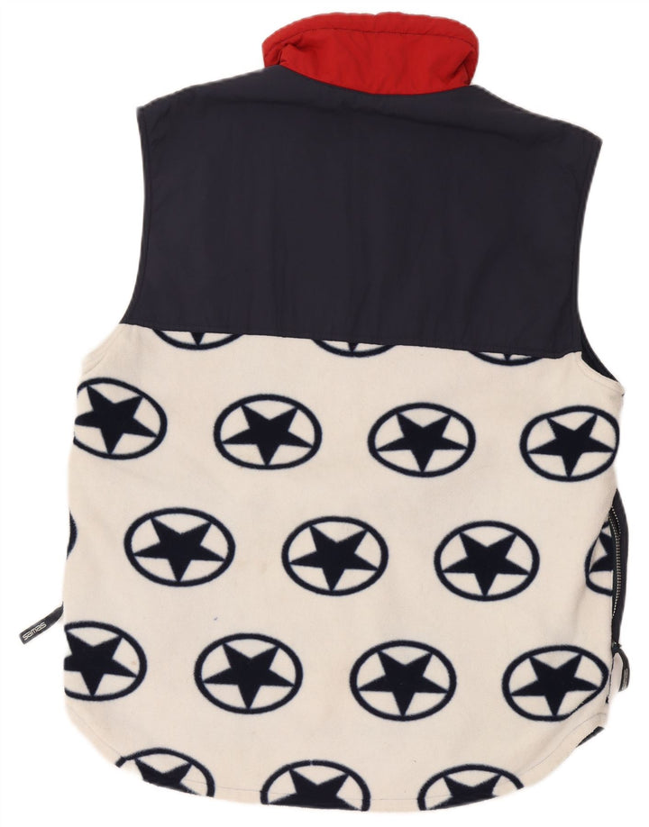 Samas Gilet polaire homme UK 38 moyen blanc géométrique