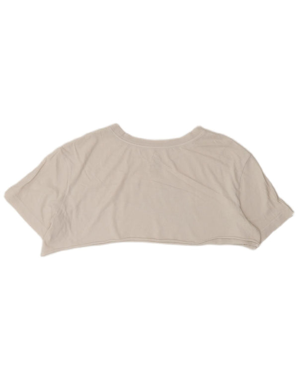 Nike Womens Crop Loose Fit Graphic T-Shirt Top UK 10 Petit Blanc