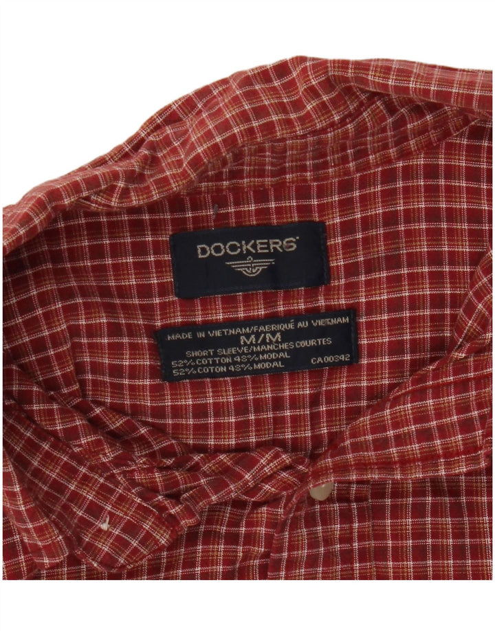 Dockers Chemise à Manches Courtes Homme Rouge Moyen à Carreaux Coton
