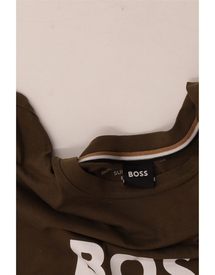 Hugo Boss Haut T-Shirt Graphique Homme Kaki Moyen