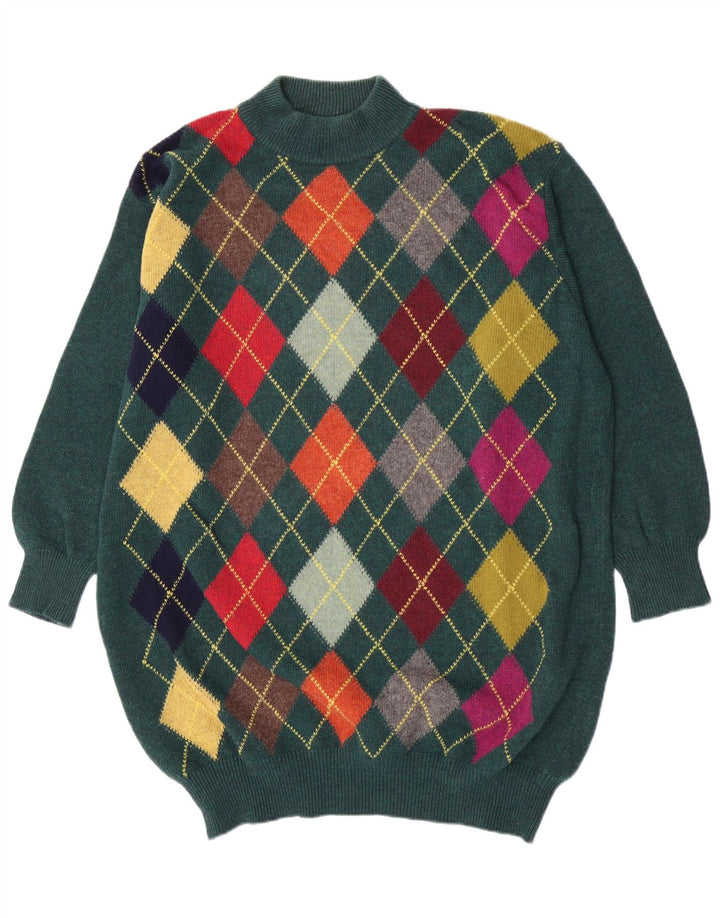 Benetton Pull surdimensionné à col roulé pour femme IT 48 XL Vert