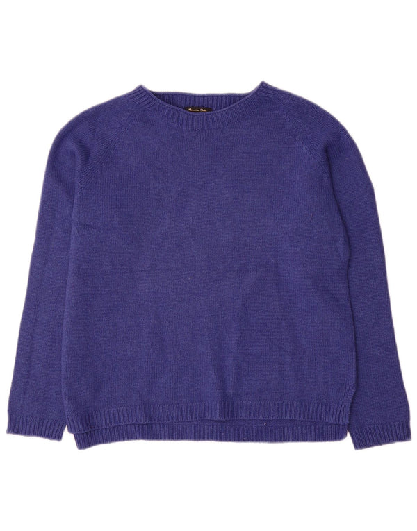 Massimo Dutti Pull col bateau pour femme UK 16 Large Bleu marine Laine