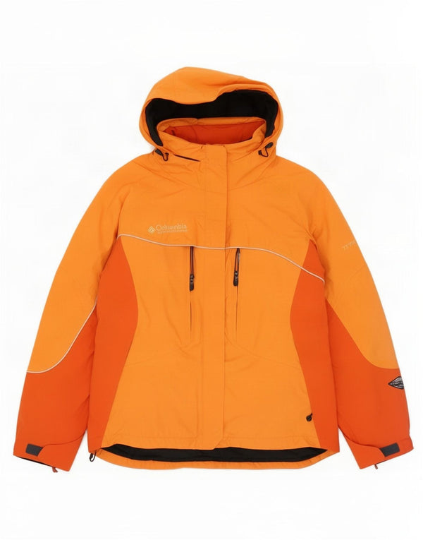 Columbia Veste de pluie Titanium pour femme UK 16 Large Orange Colourblock Nylon