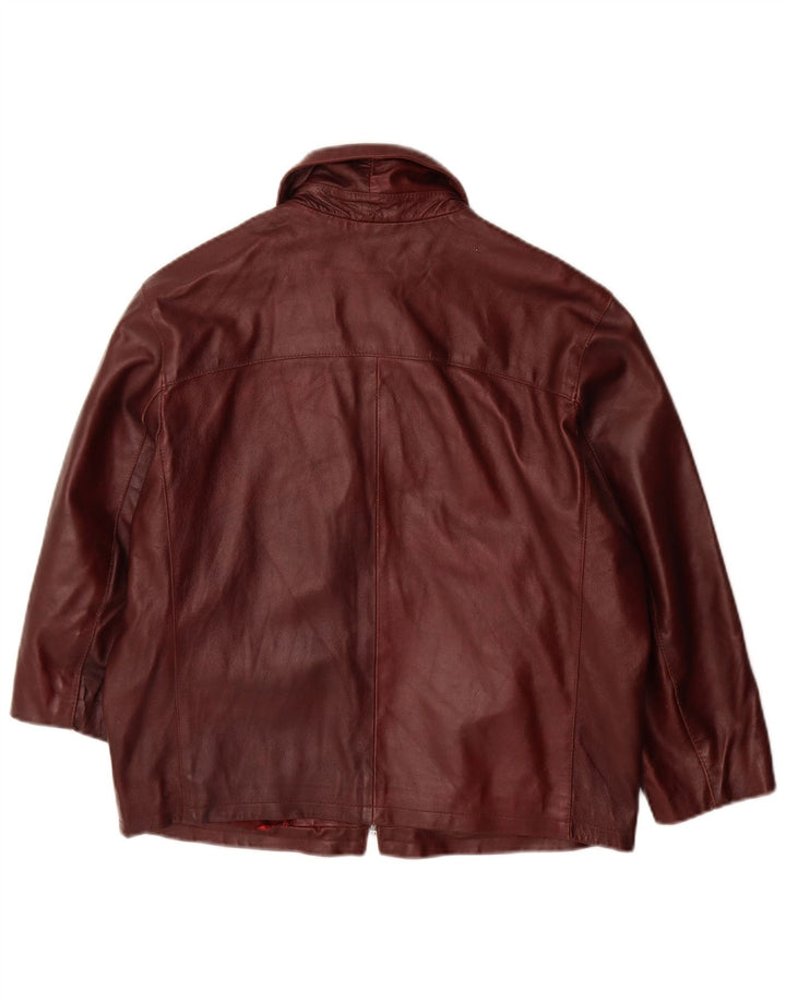 veste en cuir femme vintage IT 46 Grand cuir marron