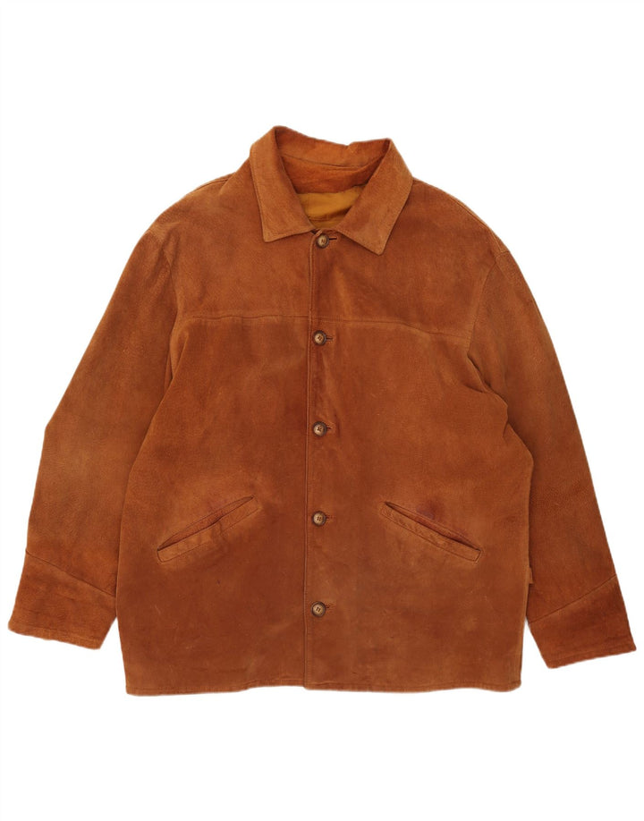 veste en daim homme vintage UK 42 XL Marron