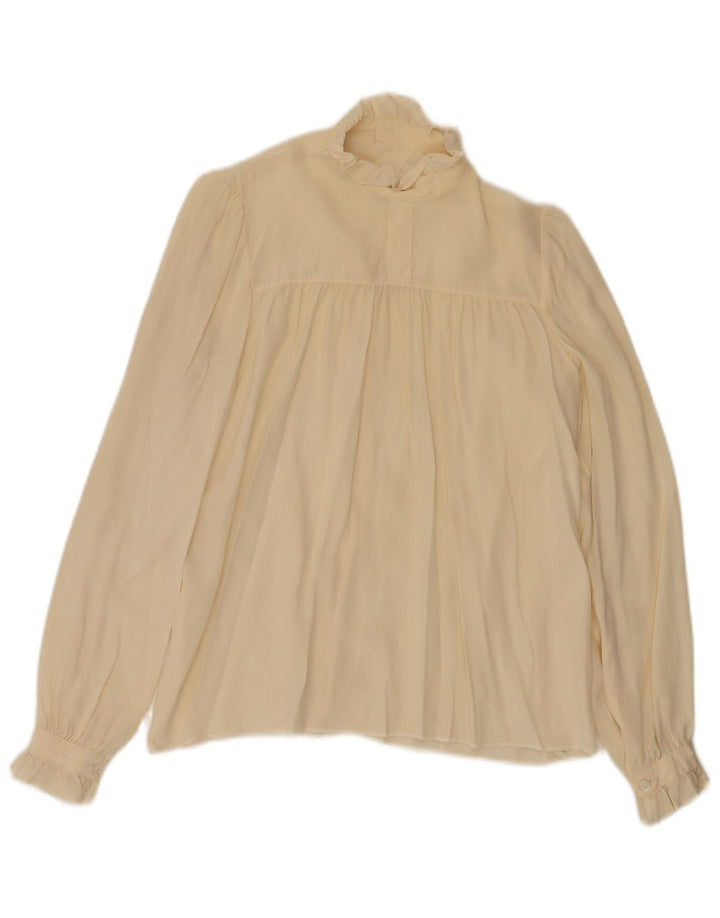 Chemisier chemise femme vintage UK 12 Medium Off White