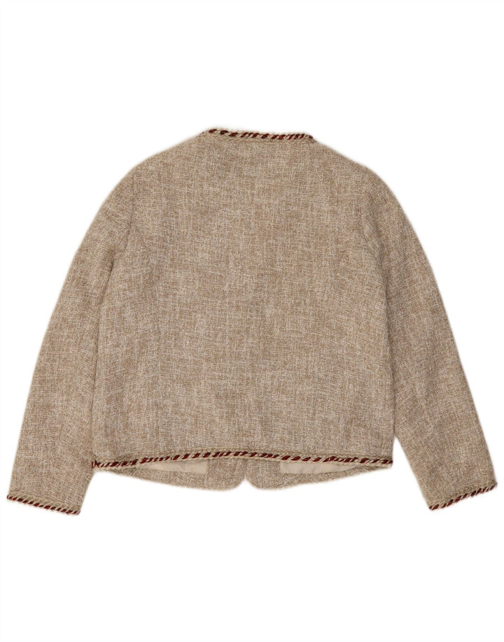 Zara Veste Blazer Courte Femme EU 44 XL Beige