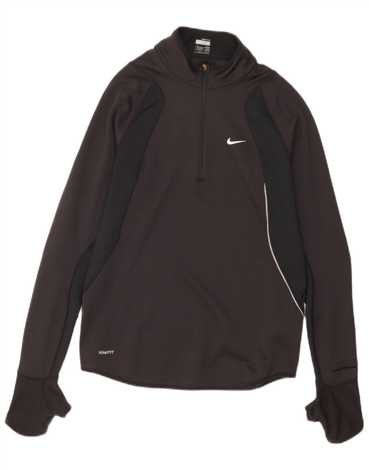 Nike Haut de survêtement à col zippé pour homme UK 36/38 Small Noir Colourblock